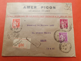 France - Enveloppe Commerciale En Chargé De Levallois Perret Pour Melun En 1933 - J 186 - 1921-1960: Moderne