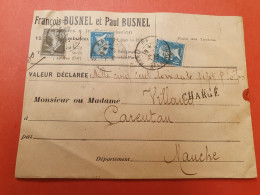 France - Enveloppe Commerciale En Chargé De Paris Pour Carentan En 1926 - J 191 - 1921-1960: Moderne