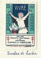Timbre   France- - Croix Rouge  -  Erinnophilie  - ComIte National De Defense  La Tuberculose - 1928 - Indre Et Loir - Antituberculeux