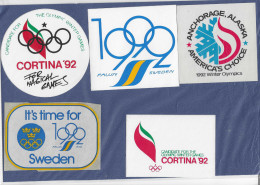 1992 5  Autocollants, Stickers De Candidature Pour Les Jeux Olympiques D'Hiver De 1992 - Winter 1992: Albertville