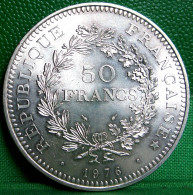 MONNAIE ARGENT . 50 FRANCS 1976  HERCULE . FRANCE SILVER COIN .  SUP - 50 Francs