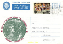 720234 USED ANDORRA. Vegueria 1981 AÑO INTERNACIONAÑ DEL MINUSVALIDO - Vicariato Episcopale