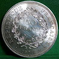 MONNAIE ARGENT . 50 FRANCS 1977  HERCULE . FRANCE SILVER COIN .  SUP - 50 Francs