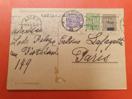 Pologne - Entier Postal Surchargé + Compléments De Lodz Pour Paris En 1935 - J 209 - Postwaardestukken