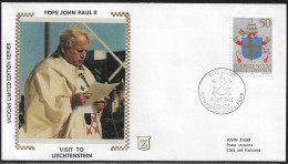 Liechtenstein.   Pastoral Visit Of Pope John Paul II To Liechtenstein.  Special Cancellation On Special Envelope - Brieven En Documenten