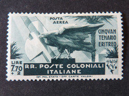 ITALIA Colonie Emissioni Generali Aerea -1933- "Cinquantenario Eritreo" L. 7,70 Fil. Lett. 12/10 MH* (descrizione) - Amtliche Ausgaben