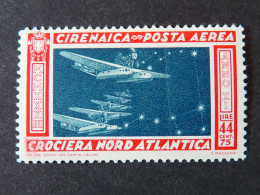 ITALIA Colonie Cirenaica Aerea -1933- "Crociera Balbo" L: 44,75 Fil, Lett. 12/10 MH* (descrizione) - Cirenaica