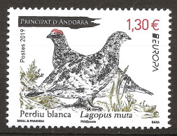 Andorre Français 2019 N° 830 ** Europa, Emission Conjointe, Lagopus Muta, Lagopède Alpin, Perdrix Des Neiges, Oiseau - Unused Stamps