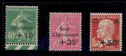 SERIE TP N°253/255 X - BEAU - 253/544 TTB CENTRAGE - 1927-31 Sinking Fund