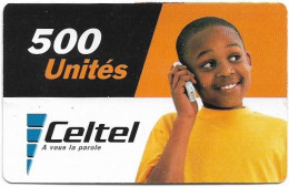 Congo Republic (Kinshasa) - Celtel - Young Boy At Phone (Reverse 2), Exp. 31.12.2004, GSM Refill 500Units, Used - Kongo