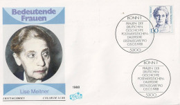 BRD FRG RFA -  Luise Meitner (MiNr: 1366) 1988 - Illustrierter FDC - 1981-1990
