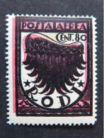 ITALIA Colonie Egeo Aerea -1934- "Ala Stilizzata" C. 80 Fil. Lett. 13/10 MH* (descrizione) - Egeo