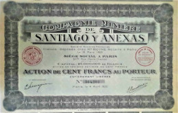 S.A. Compagnie Minière De  Santiago Y Annexas - 1925 - Mines
