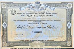 Société Lyonnaise Des Eaux Minérales - Docteur Léon Jacquet & C° - 1900 - Lyon - Déco - Wasser