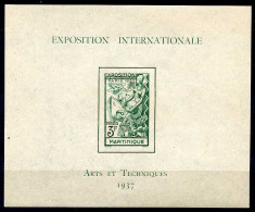 Réf 81 < MARTINIQUE < BF N° 1 * * Luxe - MNH * * < Bloc Exposition Paris 1937 Arts Et Techniques - Blocks & Sheetlets