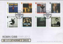 Isle Of Man 2013 FDC Sc 1567-1574 Album Covers Robin Gibb Set Of 8 - Man (Ile De)