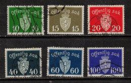 NORWAY NORGE NORWEGEN NORVÈGE 1939 - 1945 MI  35 36 37 41 42 43 OFF.SAK.  DIENSTMARKEN COAT OF ARMS STAATSWAPPEN USED - Officials