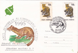 THE WOOD MARKET,SPECIAL COVER AND PMK RARE 1995, ROMANIA - Rodents