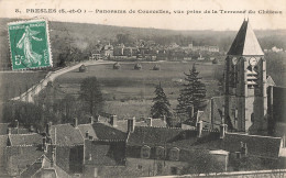 95 Presles Panorama De Courcelles Vue Prise De La Terrasse Du Chateau CPA - Presles
