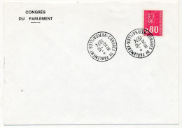 FRANCE - Env. Affr. 0,80 Marianne De Bequet - Obl Congrès Du Parlement 21/10/1974 - Versailles - Matasellos Provisorios