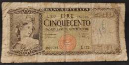 Italia – Billete Banknote De 500 Liras – 1948 - Other & Unclassified