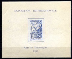 Réf 81 < REUNION < BF N° 1 * * Neuf Luxe - MNH * * < Bloc Exposition Paris 1937 Arts Et Techniques - Blokken & Velletjes