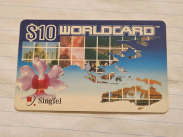 SINGAPORE-(SG-Prepay-324)-worldcard-06-(192)(9263-0401-5305)($10)(GMF11869)-(12/05)-used Card+1card Prepiad Free - Singapore