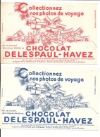 GF2361 - 5 BUVARDS CHOCOLAT DELESPAUL HAVEZ - COLLECTION DES PHOTOS POUR ALBUMS VOAYGES - Chocolat