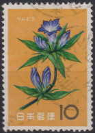 1961 Japan-Nippon ° Mi:JP 752, Sn:JP 721, Yt:JP 673, Gentian, 90th Anniv Of Japanese Postal Service - Japanese Flowers - Gebraucht