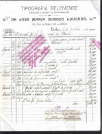 Belenense Typography By José María Borges Lousada, Lisbon. Invoice Issued To Junção Do Bem 1920. Tax Stamps $20 And $02 - Portugal