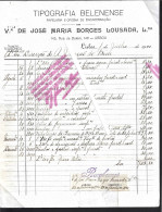 Belenense Typography By José María Borges Lousada, Lisbon. Invoice Issued To Junção Do Bem 1920. Tax Stamps $20 And $02 - Portogallo