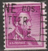 USA 1954  Mi-Nr.657 O Gestempelt Rollenmarke Abraham Lincoln ( U 56) Günstige Versandkosten - Rollenmarken