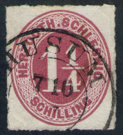 HUSUM 7/10 67 Auf 1 1/4 Shillinge Rötlichlila - Schleswig Holstein Nr. 18 A - Pracht - Schleswig-Holstein