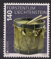 2014 Liechtenstein  Mi. 1702**MNH Europa: Volksmusikinstrumente.. - 2014