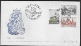 Luxembourg.   International Philatelic Exhibition "MELISINA". Millenary Of City Of Luxembourg. Stamps Sc. 389,391,398. - Briefe U. Dokumente