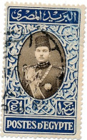 EGYPT 1939 - King Farouk, Scott #240 1 Pound (£E1) Deep Blue & Dark Brown - USED - Oblitérés