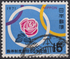 1971 Japan-Nippon ° Mi:JP 1120, Sn:JP 1091, Yt:JP 1021, Rose And Rings, - Gebruikt