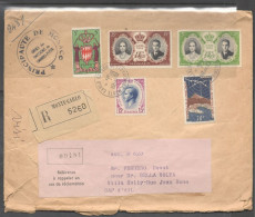 Monaco. Stamps Sc. 280, 318, 337, 369-370 On Registered Letter, Sent From Monte-Carlo, Monaco On 9.06.1956 To Cap-d'Ail - Covers & Documents