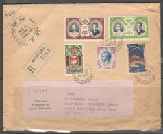 Monaco. Stamps Sc. 280, 318, 337, 369-370 On Registered Letter, Sent From Monte-Carlo, Monaco On 9.06.1956 To Cap-d'Ail - Cartas & Documentos