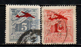 GRECIA - 1941 - SOVRASTAMPA IN ROSSO CON AEREO  - USATI - Gebraucht