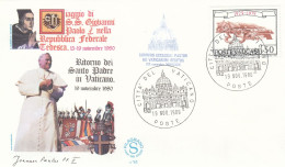 VATICAN Cover 2-87,popes Travel 1980 - Covers & Documents