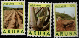 Aruba 1988 Aloe Vera, Growing, Plantation & Harvest, 3 Values MNH - Heilpflanzen