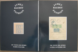 VENTES JAMET – JF BAUDOT  2006  2 Catalogues De Vente. - Auktionskataloge