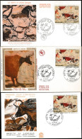 France 1968 Y&T 1555. 3 FDC Différents. Grotte Préhistorique De Lascaux - Préhistoire