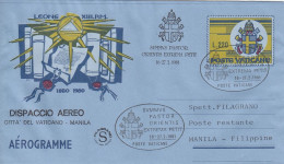 VATICAN Aerogramme 2-95,popes Travel 1981 - Cartas & Documentos