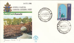 PAKISTAN Cover 2-96,popes Travel 1981 - Papes