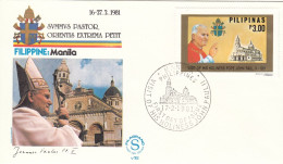 PHILIPPINES Cover 2-97,popes Travel 1981 - Papes