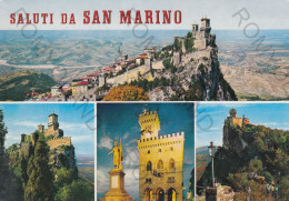 CARTOLINA  SAN MARINO-SALUTI DA SAN MARINO-PANORAMA-LA PRIMA TORRE-PALAZZO DEL GOVERNO-LA SECONDA TORRE-VIAGGIATA 1991 - Saint-Marin