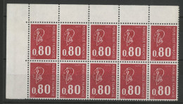 N° 1816a SANS PHOSPHORE Gomme Brillante En Bloc De 10 Cote 220 € Neufs ** (MNH) Voir Suite - Neufs