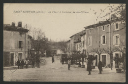 Saint Gervais La Place à L'arrivée De Montélimar Edition F. Baume Montélimar, Carte Ayant Voyagé En 1916 Voir Suite - Otros & Sin Clasificación